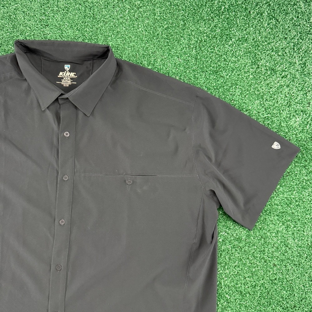 Kuhl TuffleX Mens Short Sleeve Button Shirt Size 3XL XXXL Black Hiking Outdoor